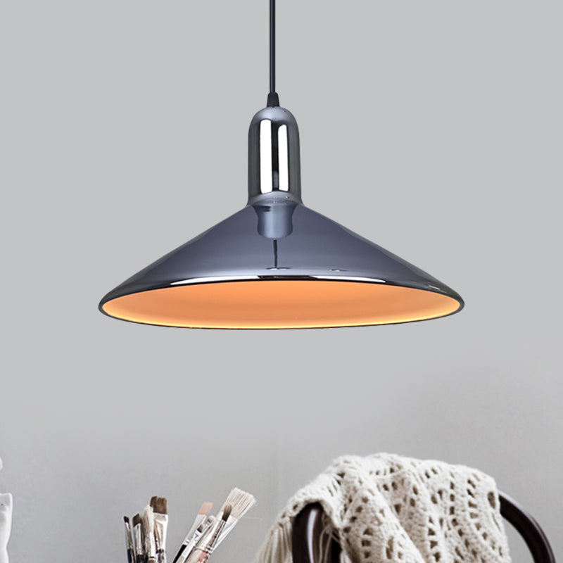 Eisen Gold/Silber Down Lighting Tapered 1 Kupplb Industrial Style Pendelleuchte für Wohnzimmer