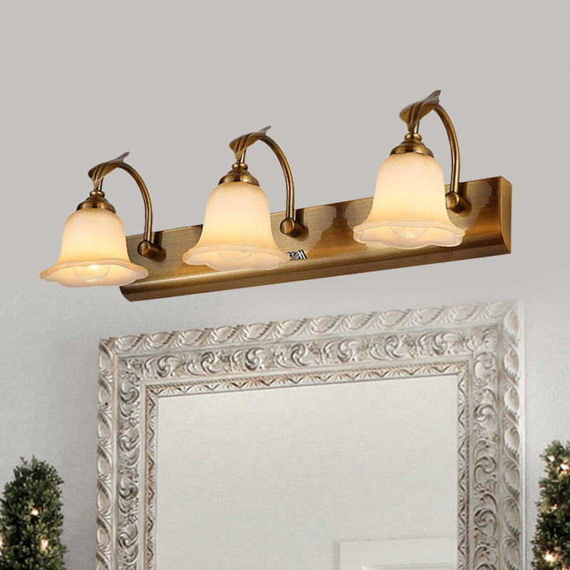 Crema Bloom Bloom Bar Light Colonial 1/2/3 TASE BAGNI INCLUSIONE DI VANITÀ IN ORO con decorazione a foglie