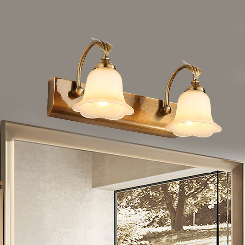 Crema Bloom Bloom Bar Light Colonial 1/2/3 TASE BAGNI INCLUSIONE DI VANITÀ IN ORO con decorazione a foglie