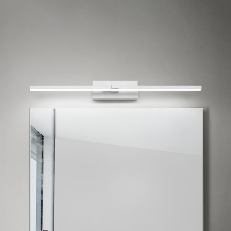 Iron Stick Vanity Mirror Light Simplicity Black/White LED Wall Mounted Lamp for Bathroom, 16/19.5/23.5 Inch Long