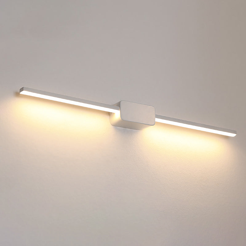 Weiß geradlinige Wandleuchte leichtes Eisen 16/23,5/31,5 Zoll langes LED -Waschtischlampe in warmem/weißem Licht
