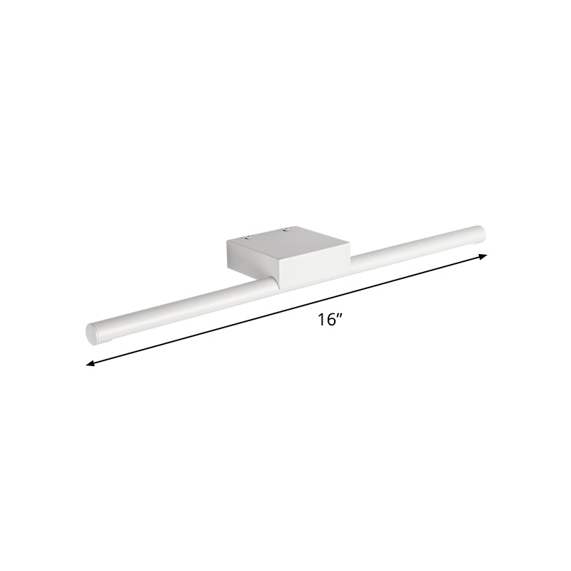 Pol Eitelkeitsbeleuchtung Einfachheit Metall weiße LED -Wandmontage Licht in warmem/weißem Licht, 16 "/19.5"/23,5 "Länge