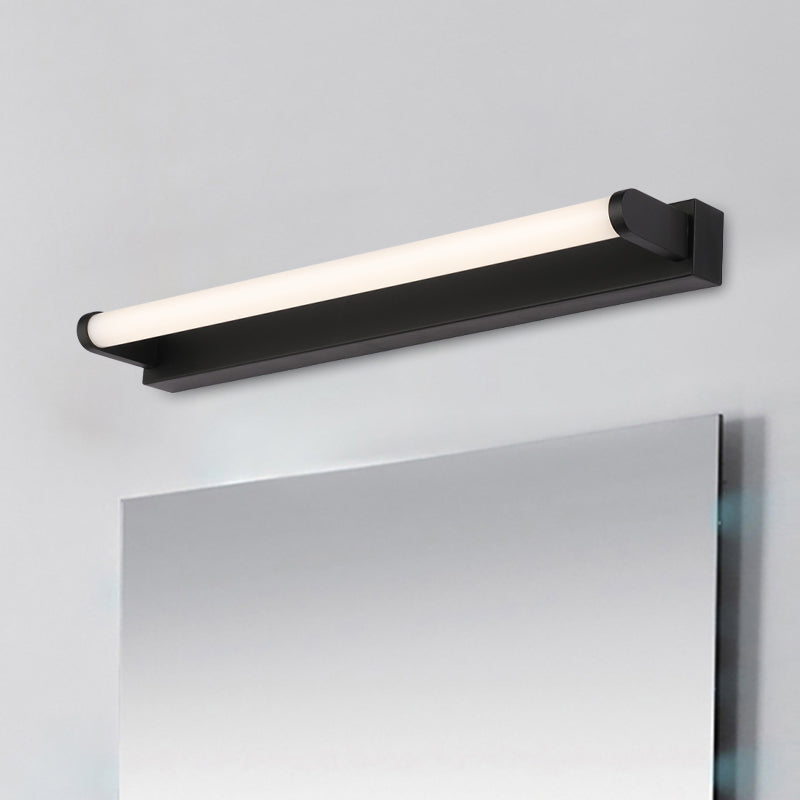 16"/20"/24" L Bathroom LED Vanity Sconce Minimalism Black Wall Light with Tubular Acrylic Shade