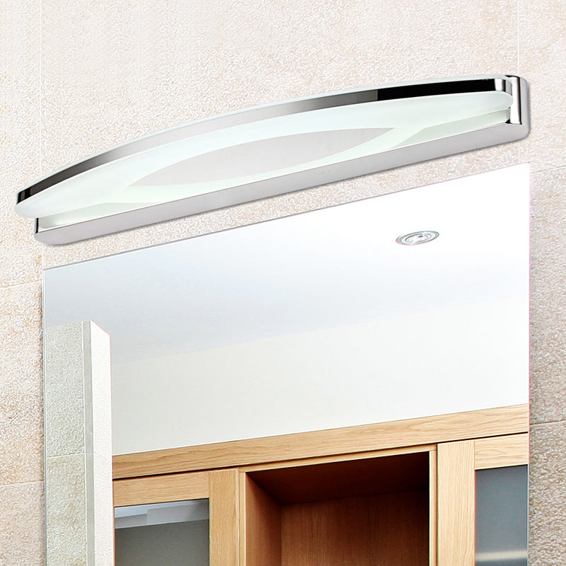 Chrom gewölbter Eitelkeitslicht modernistischer Edelstahl 21 "/27,5" L LED -Wandleuchten in warmem/weißem Licht mit Acryldiffusor