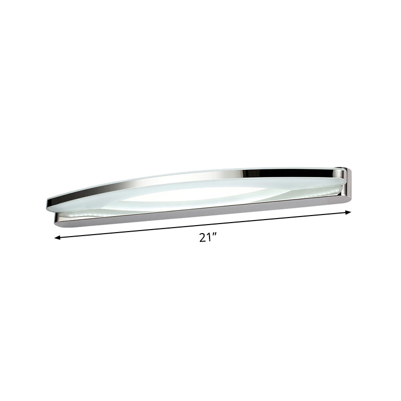 Chrom gewölbter Eitelkeitslicht modernistischer Edelstahl 21 "/27,5" L LED -Wandleuchten in warmem/weißem Licht mit Acryldiffusor