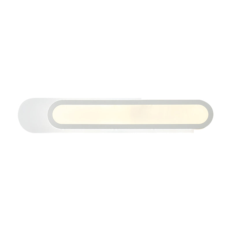 Vanité de salle de bain LED Lumière avec une teinte acrylique oblongue appiculture murale blanche en lumière chaude / blanche, 12 "/ 18" / 20 "de largeur