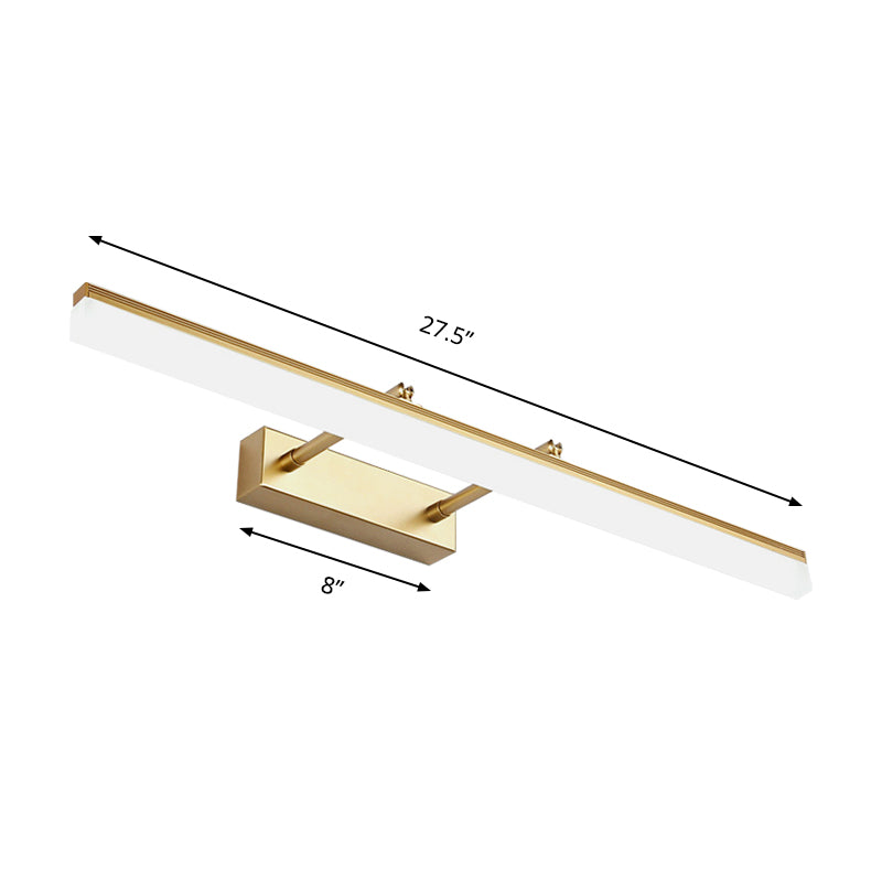 16"/19.5" W Rectangular Wall Sconce Lighting Modernist Style Acrylic LED Bathroom Vanity Light in Gold, Warm/White Light