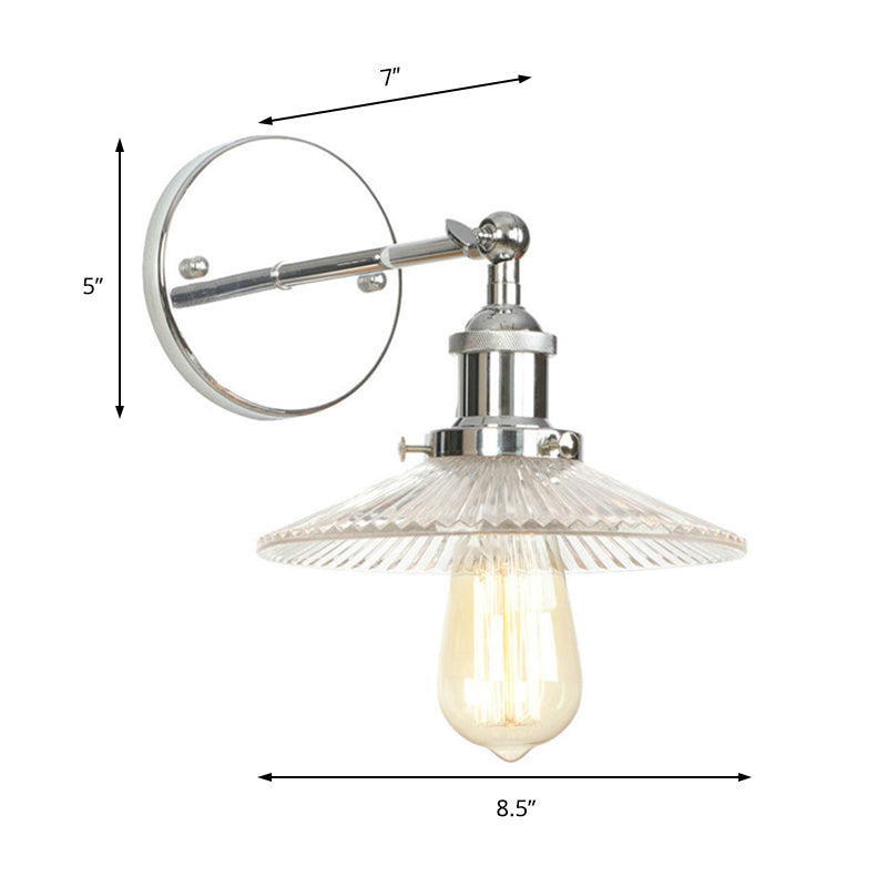 Lámpara de pared de vidrio de vidrio de vidrio claro cónico