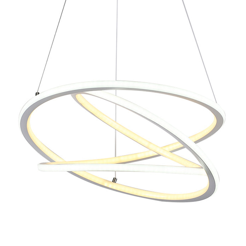 Luz de techo espiral simple lámpara acrílica Led Living Chandelier Costilier en luz cálida/blanca/natural