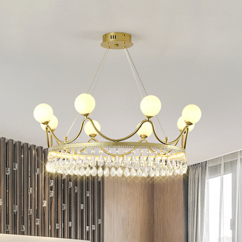Lampadella a soffitto a corona d'oro contemporanea contemporanea a 6/8 luci di illuminazione sospesa a sospensione