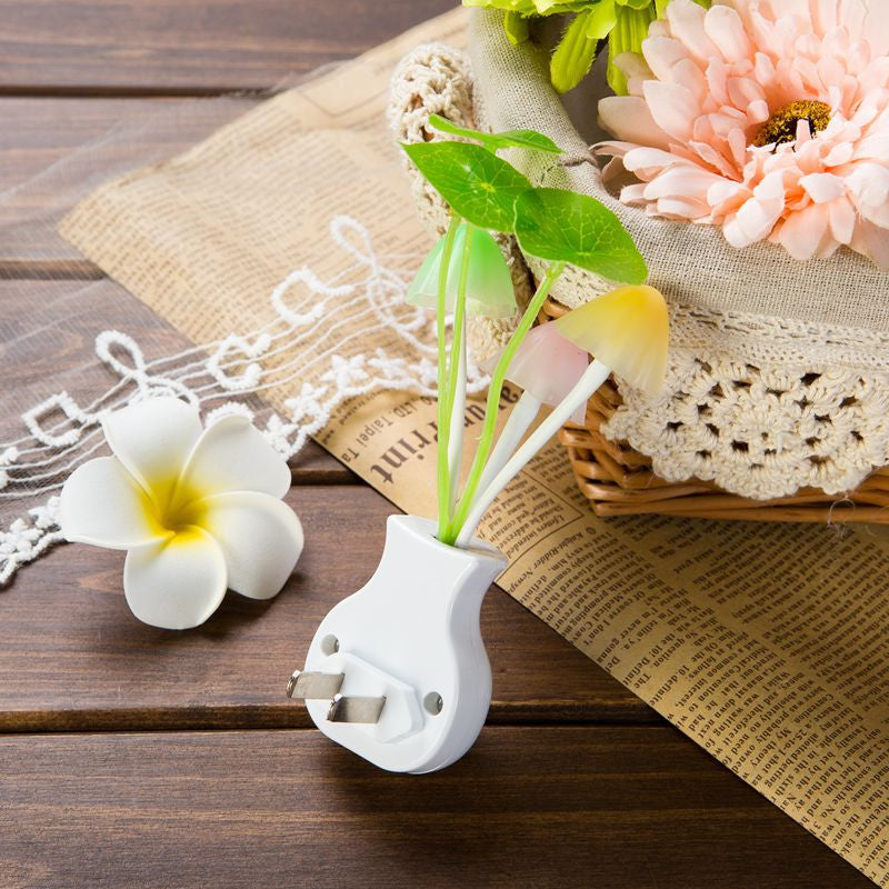 Lampada a parete multicolore a LED in plastica da nightlight a foglia di lotus a foglia di colore con spina