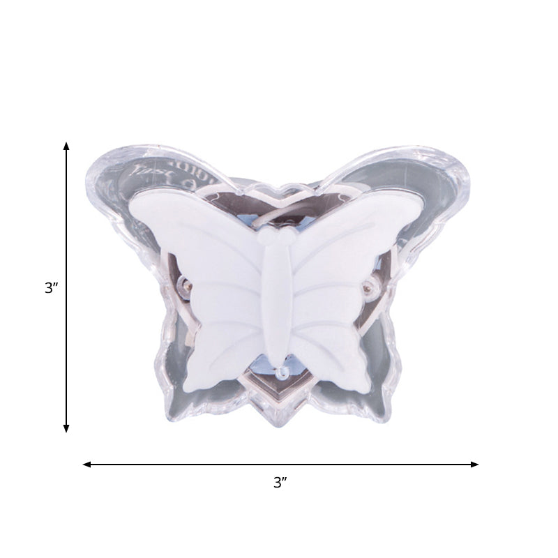 Plastic vlinder kleine nachtverlichting kinderen duidelijke plug-in led muur licht voor meisjes slaapkamer