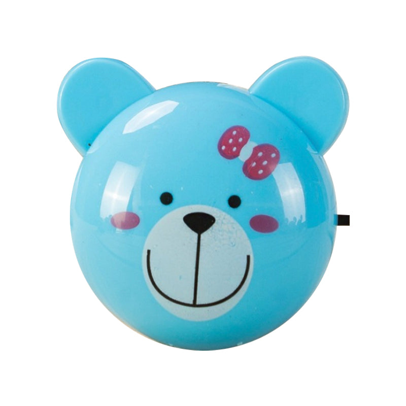 Cartoon LED Night Lighting Blue Bär kleiner Plug-in-Wandlicht mit Plastikschatten