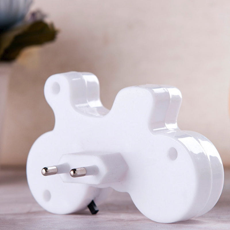 Kinderstijl fietsen nachtlamp plastic jongensled led muurverlichting in rood met plug