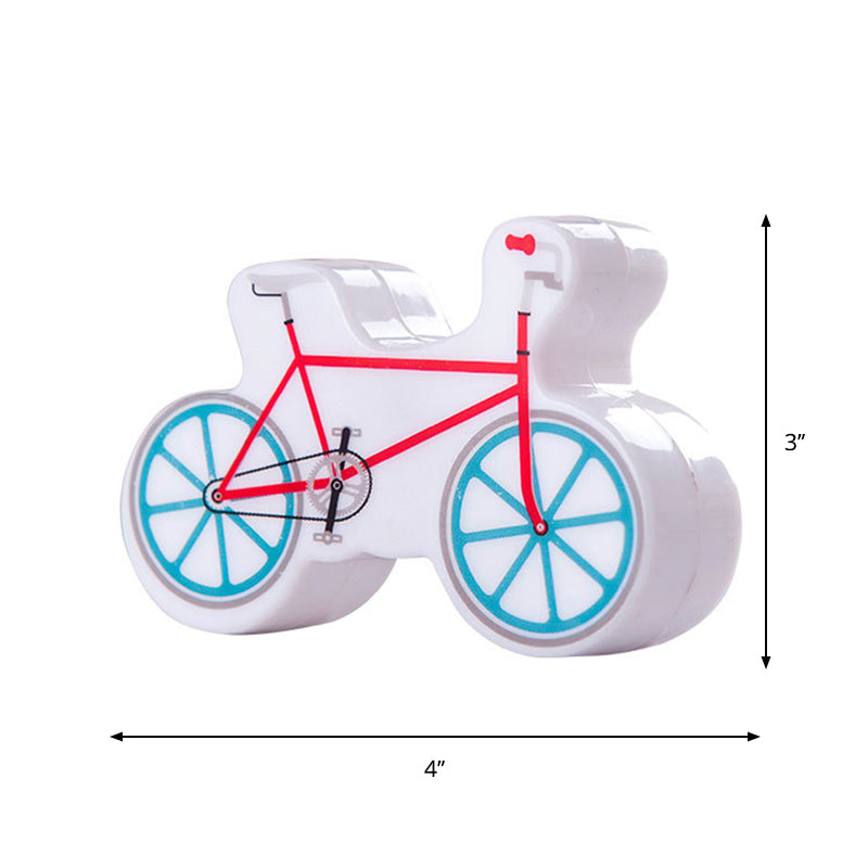 Kinderstijl fietsen nachtlamp plastic jongensled led muurverlichting in rood met plug