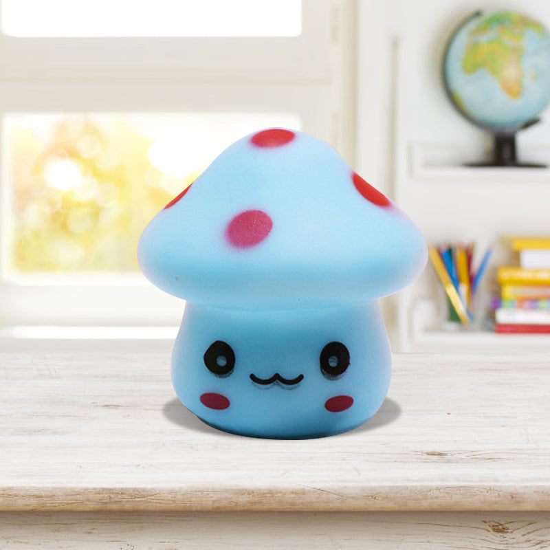 Mini Mushroom Plug-in Nightlight Cartoon Plastic Nursery LED Wall Lamp in 7 Color Light, White/Red/Blue