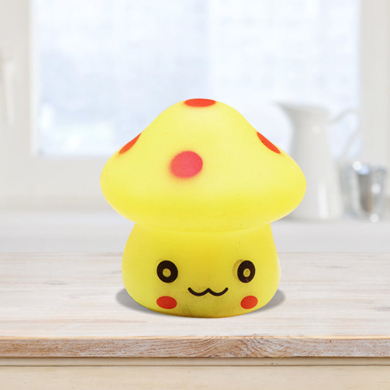 Mini Mushroom Plug-in Nightlight Cartoon Plastic Nursery LED Wall Lamp in 7 Color Light, White/Red/Blue