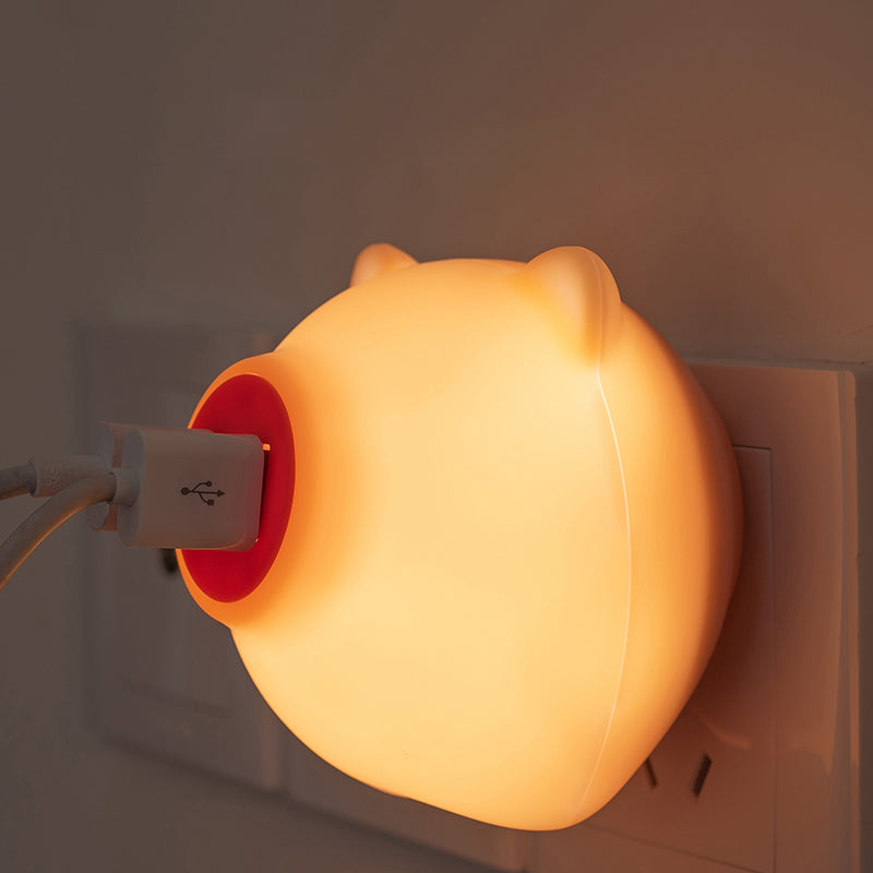 Lampada da plug per mini plug -plugnetta rosa/bianca Lampada di plastica Luce a parete a LED di plastica con porta di ricarica USB