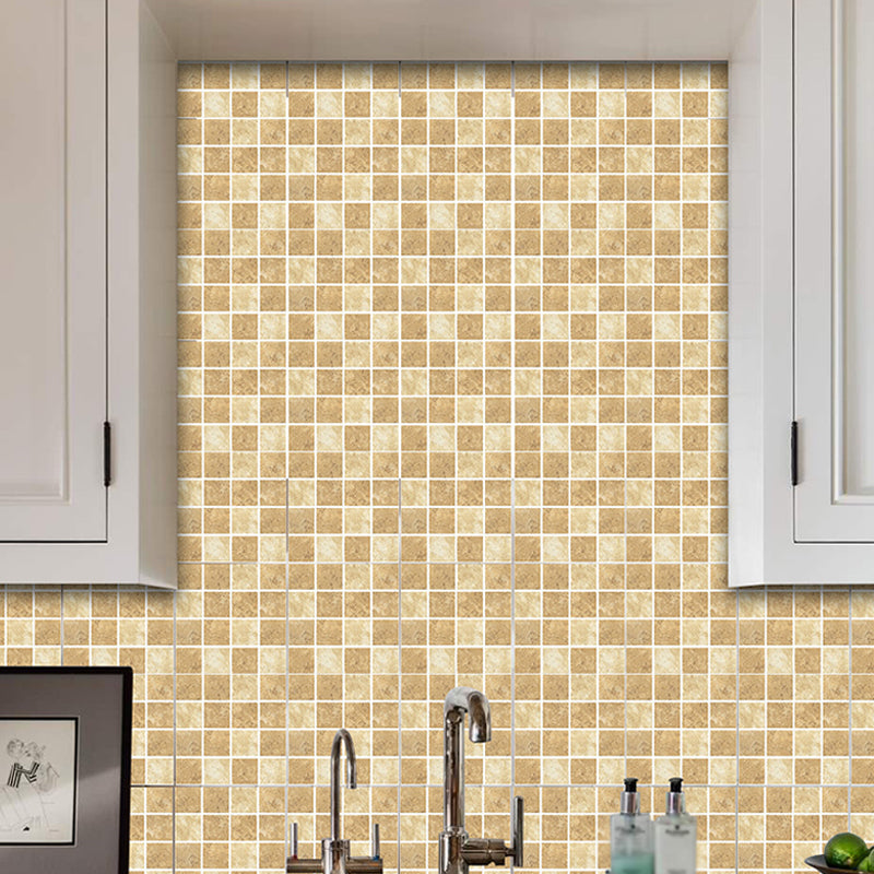 Brown Check Wallpaper Panels Contemporary Self Sticking Bathroom Wall Art, 2.2-sq ft