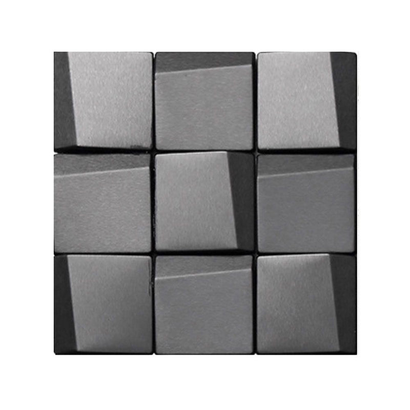 3D Cube Look Wallpaper Panels Modern Smooth Adhesive Wall Decor in Grey for Kitchen