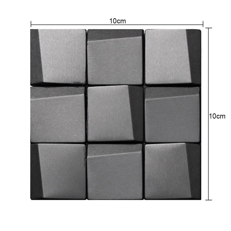 3D Cube Look Wallpaper Panels Modern Smooth Adhesive Wall Decor in Grey for Kitchen