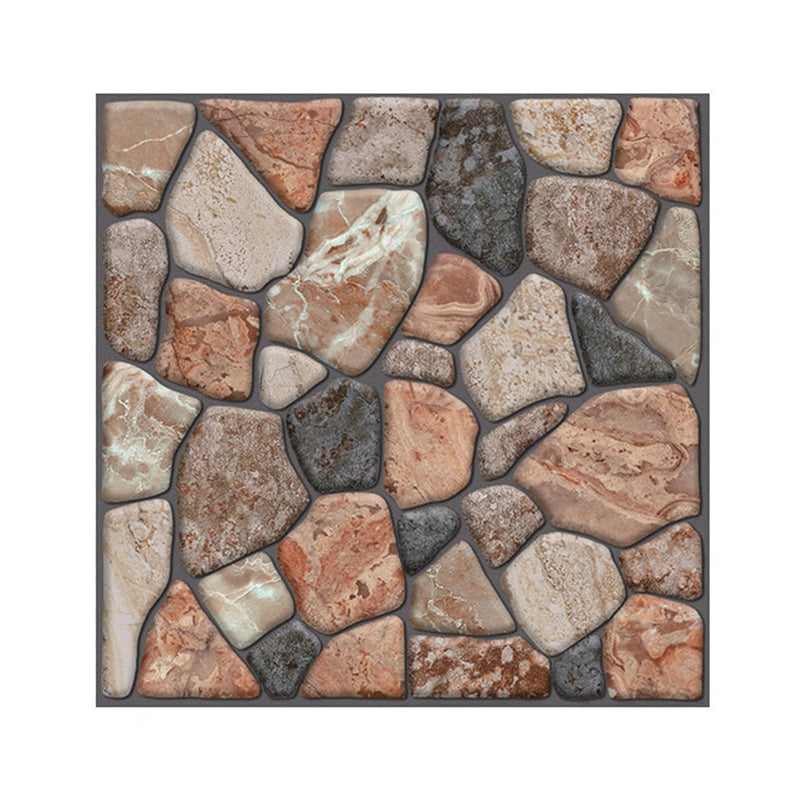 Rural Pebbled Adhesive Wallpaper Panels Brown Bathroom Wall Covering, 12' L x 12" W