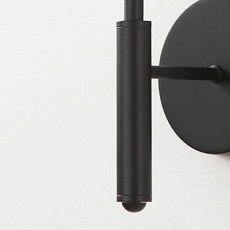 Apparecchio di illuminazione a parete moderna 1 lampadina chiara chiara in vetro texato luce in nero