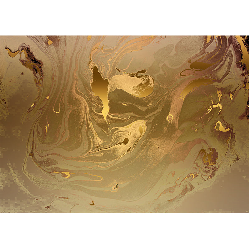 Illustration Wavy Effect Wall Mural Decal for Bedroom, Yellow, Custom Size Available