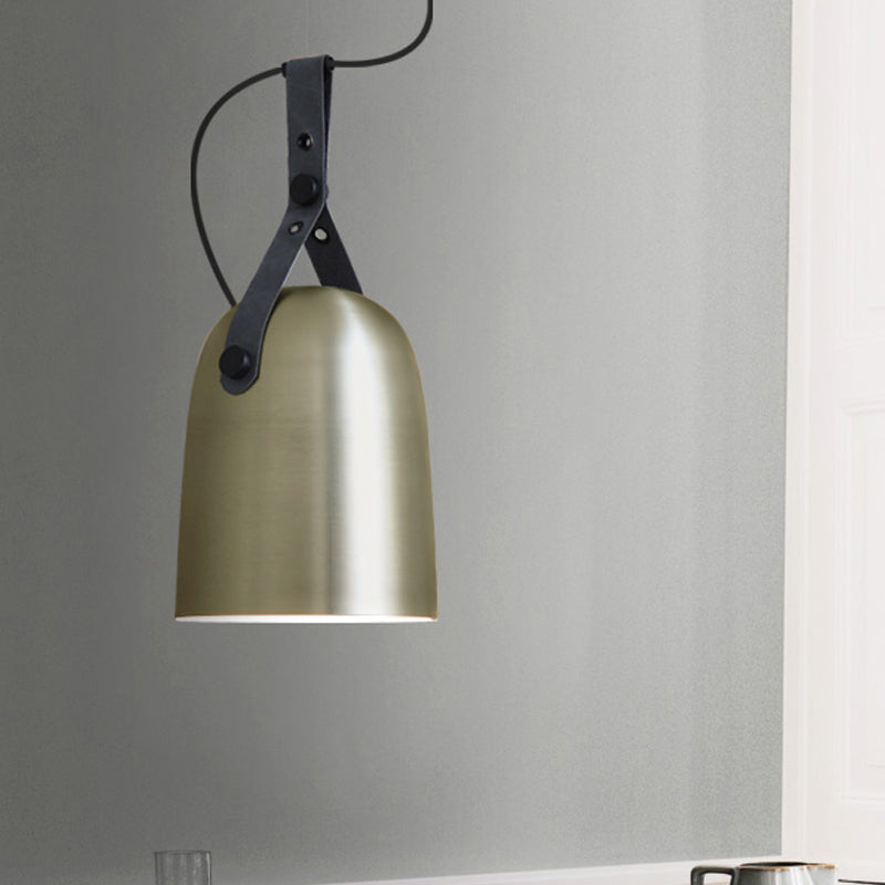 Längliche Kuppelküche Deckenlampe Werkseisen 1 Kopf Schwarz/Kupfer/Silber Hangleuchte mit Riemengriff