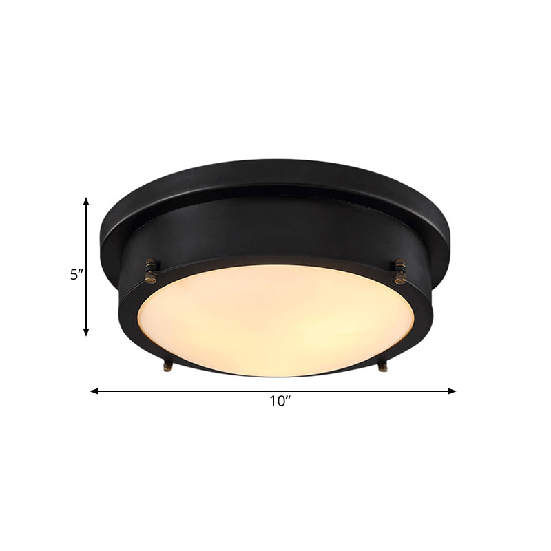 10"/14" W ijzerzwart plafondgemonteerd licht cirkel LED traditionele inbouwlamp voor gang, warm/wit/3 kleuren licht