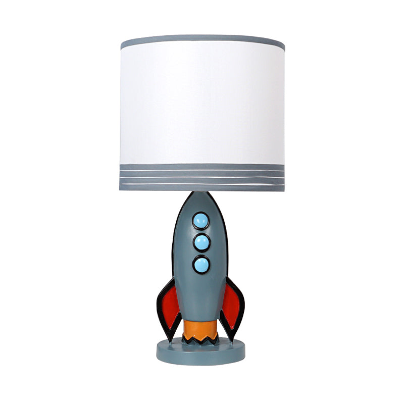 Blue Rocket Nightstand Lighting Kids Resin Night Night Table Light avec tambour Tabillère pour la pépinière