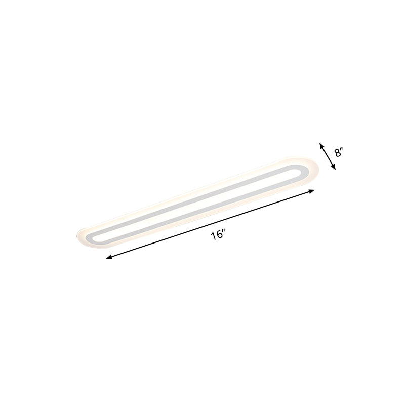 31.5"/39"/47" Wide Simplicity Oval Acrylic Flush Mount Light LED Ceiling Mounted Fixture in Warm/White Light