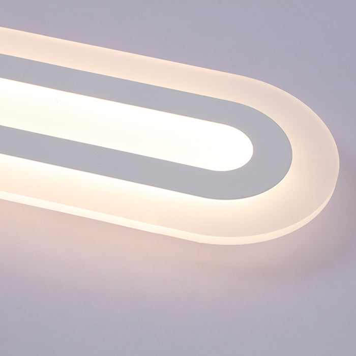 31.5"/39"/47" Wide Simplicity Oval Acrylic Flush Mount Light LED Ceiling Mounted Fixture in Warm/White Light
