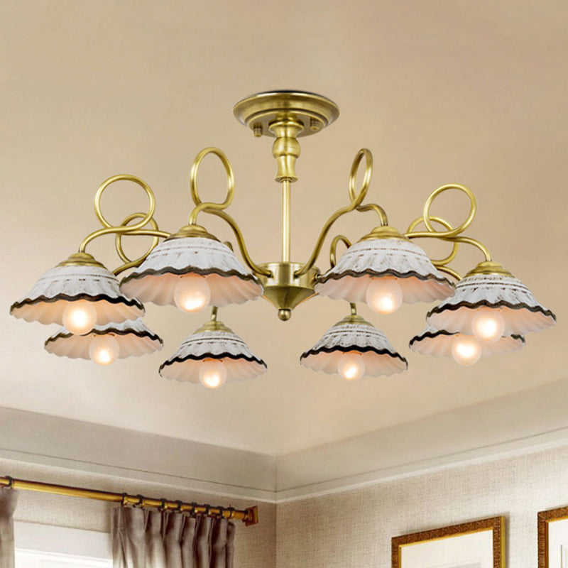 3/6 têtes lampe à lustre évasée