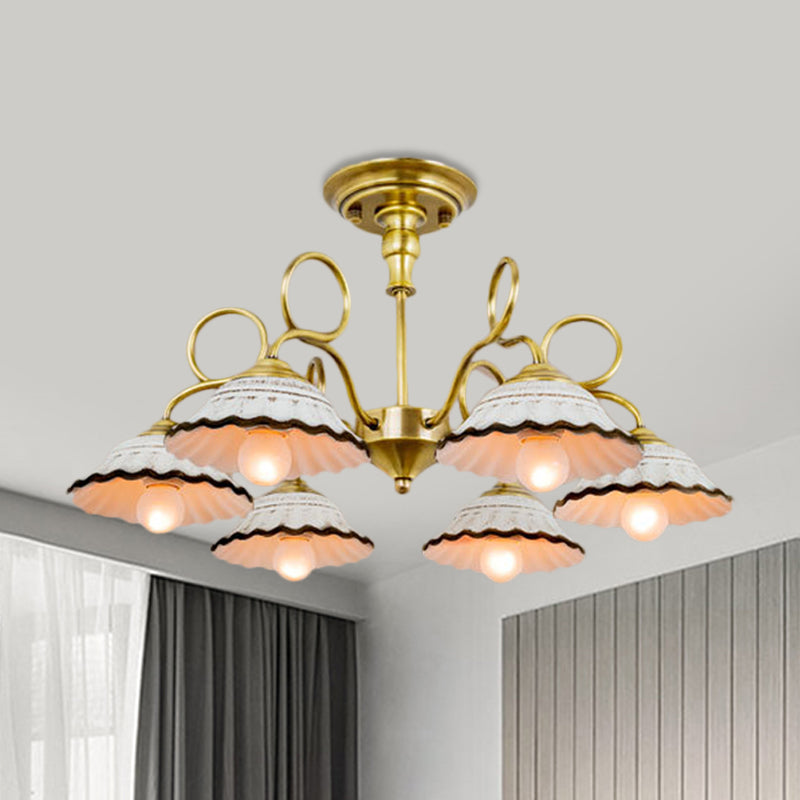3/6 têtes lampe à lustre évasée