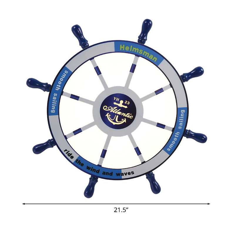 Acryl roer inbouwspot Mediterraan LED blauw inbouwlichtarmatuur voor kinderdagverblijf, 21,5"/25,5" W