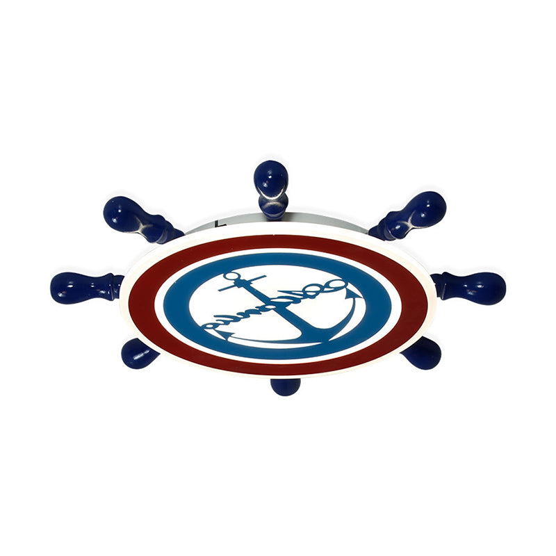 Rudder Jongens Slaapkamer Inbouwlamp IJzer 19,5"/23,5" W LED Mediterraan Inbouw in blauw, warm/wit licht