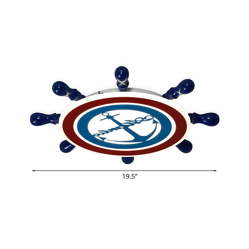 Rudder Jongens Slaapkamer Inbouwlamp IJzer 19,5"/23,5" W LED Mediterraan Inbouw in blauw, warm/wit licht