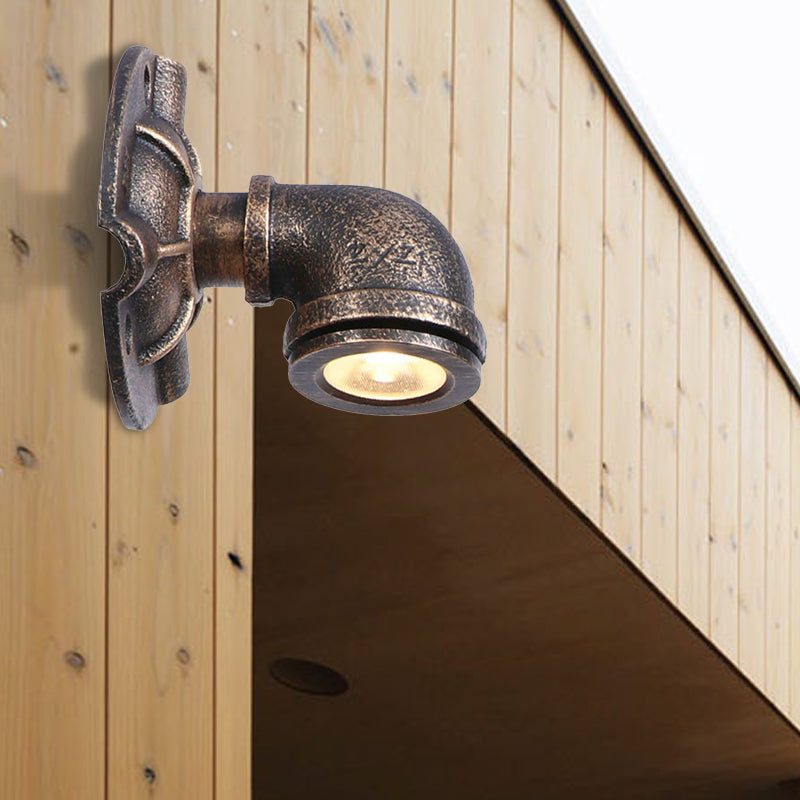 1 Kopfwasserpfrohrwand Licht Leuchten Vintage Industrial Bronze -Metallwandlampe für Korridor