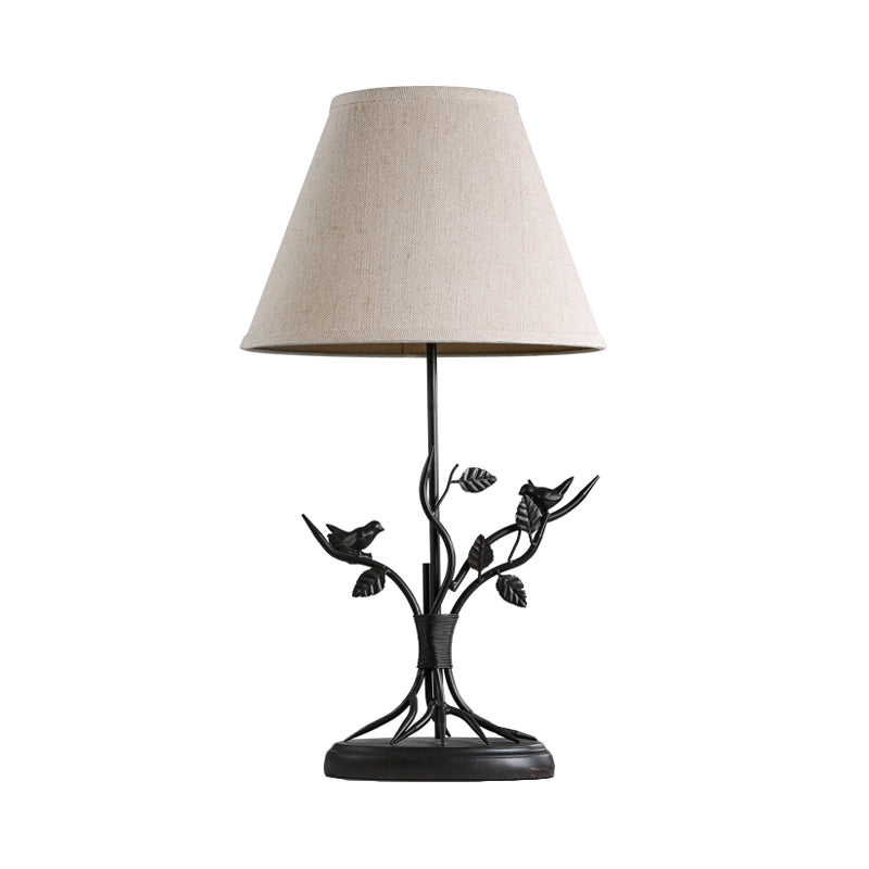 Taps toelopende stof tafellicht vintage 1 kop woonkamer nachtkastje verlichting in wit met takontwerp