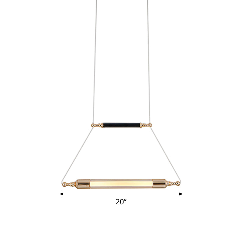 Helder glas horizontale pool hanger vintage zwart en goud led pendulum licht in warm/wit licht met stalen koordvergrendeling