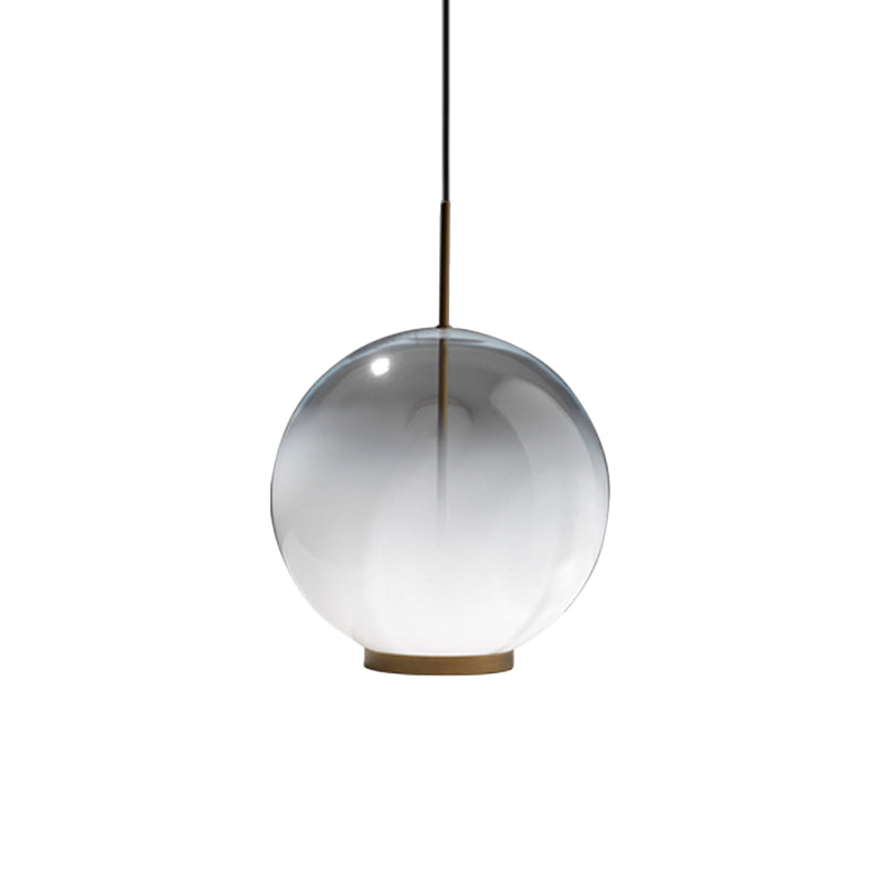 Simple Sphere Drop Pendant Gradient Frosted Glass Single Bulb Dining Table Suspension Light