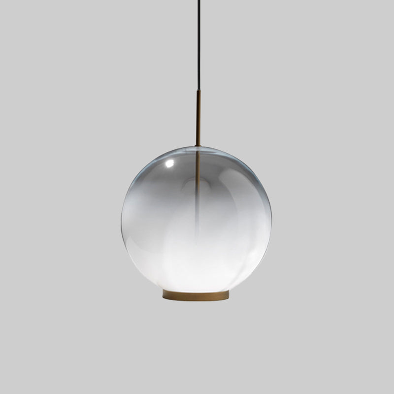 Simple Sphere Drop Pendant Gradient Frosted Glass Single Bulb Dining Table Suspension Light
