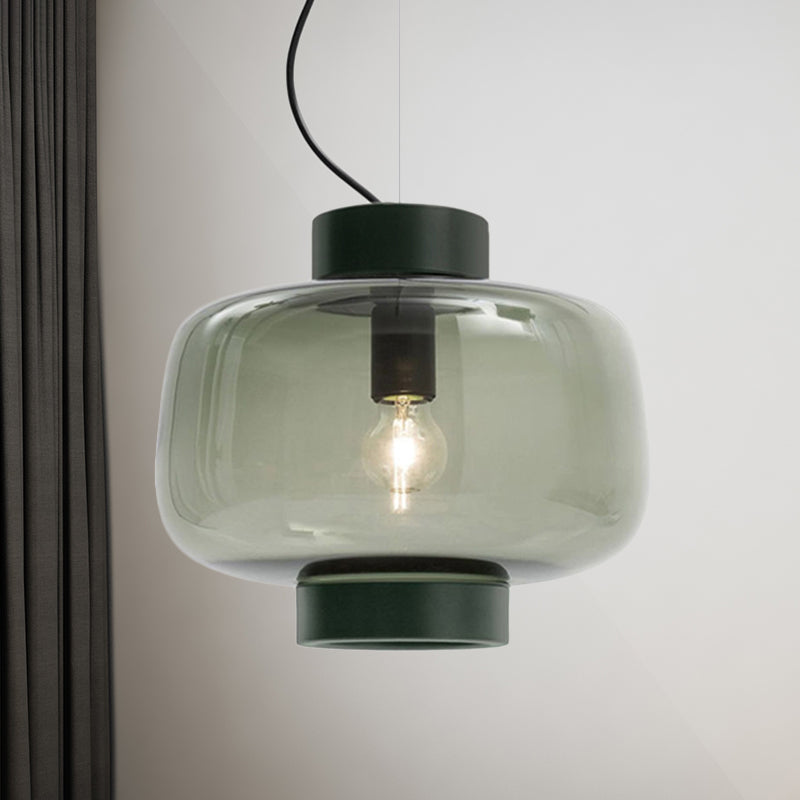 1 tête Bistro Pendante Light Vintage Black suspendu lampe à lampe à tambour à tambour