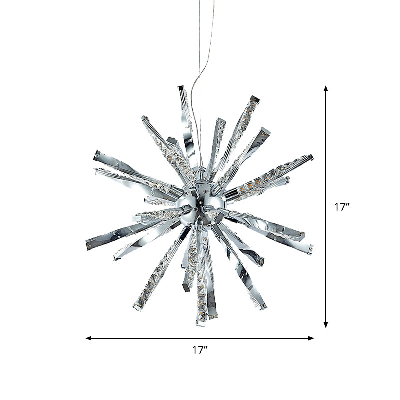 Sputnik Chandelier Pendant Light Nordic Crystal LED Chrome Hanging Pendant Lamp for Living Room