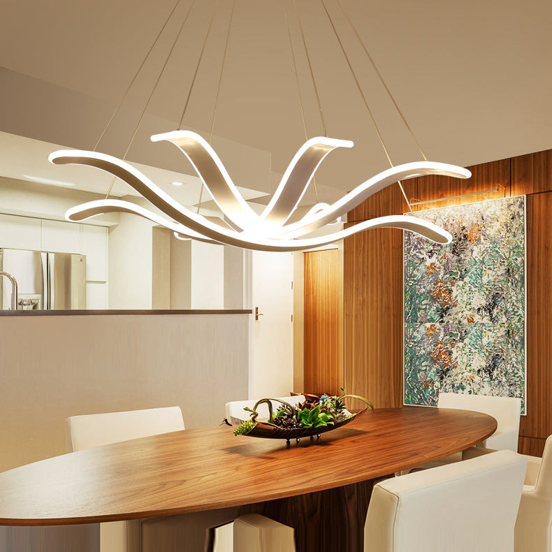 Large/Small Acrylic Ceiling Pendant Contemporary 1 Light White Chandelier in White/Warm/Natural Light