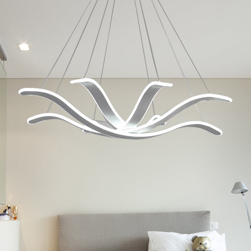 Large/Small Acrylic Ceiling Pendant Contemporary 1 Light White Chandelier in White/Warm/Natural Light