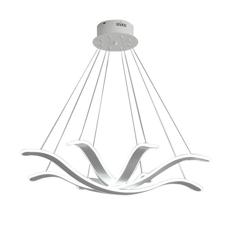 Large/Small Acrylic Ceiling Pendant Contemporary 1 Light White Chandelier in White/Warm/Natural Light