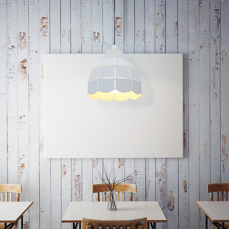 Black/Gray/White/Yellow/Blue Folded Pendant Light Modern Nordic Metal 1 Light Dining Room Hanging Lamp