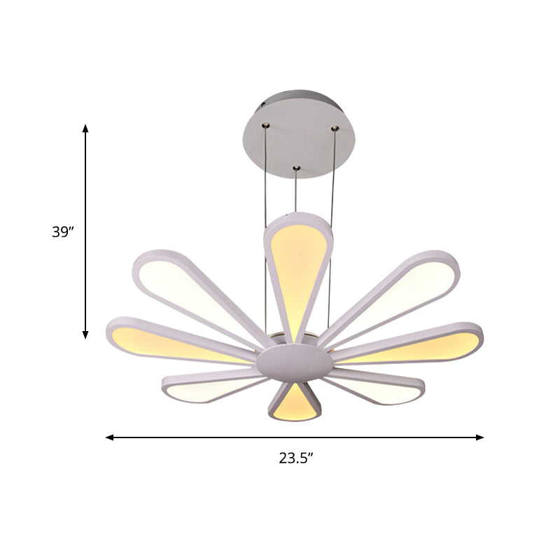 Candelier del comedor en forma de pétalo acrílico 1 ligero techo moderno accesorio colgado en luz cálida/blanca